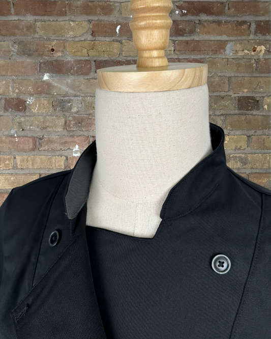 Black with Charcoal Chef Coat Women's