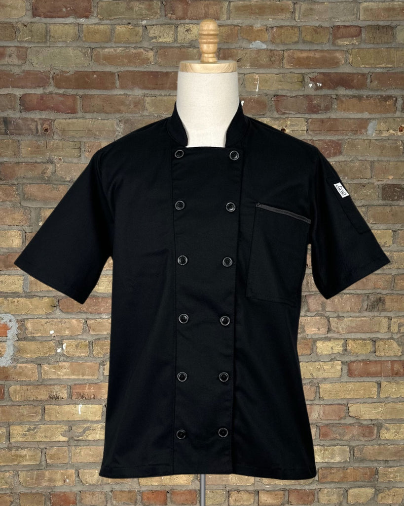 Black with Charcoal Chef Coat