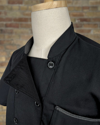Black with Charcoal Chef Coat Men's