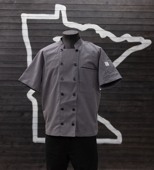 Men's Coat Heather Grey w/ Black Trim