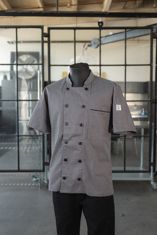 Men's Coat Heather Grey w/ Black Trim