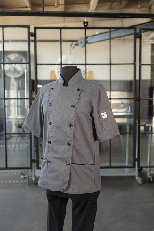 Women's Coat Heather Grey w/ Black Trim